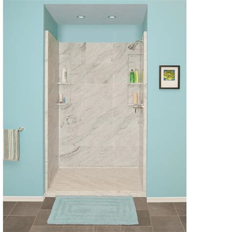 Collection Name Shower Pan Show 1 Results Collection Name Shower Pan Clear All Hydro Systems Shower Pan 32-in W x 48-in L with Center Drain Square Shower Base (White with Polished Chrome Drain) Model HPA. . 48 x 34 shower kit with seat